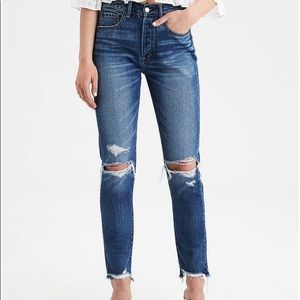 AE High-Rise Girlfriend Distressed Jeans